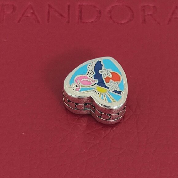 Pandora Florida Exclusive Charm the Sunshine State Heart Charm S925 Silver - Picture 3 of 5
